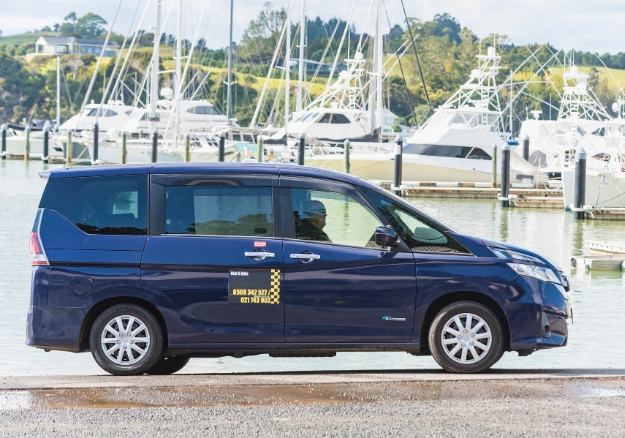 Dial a ride taxi van at opua marina