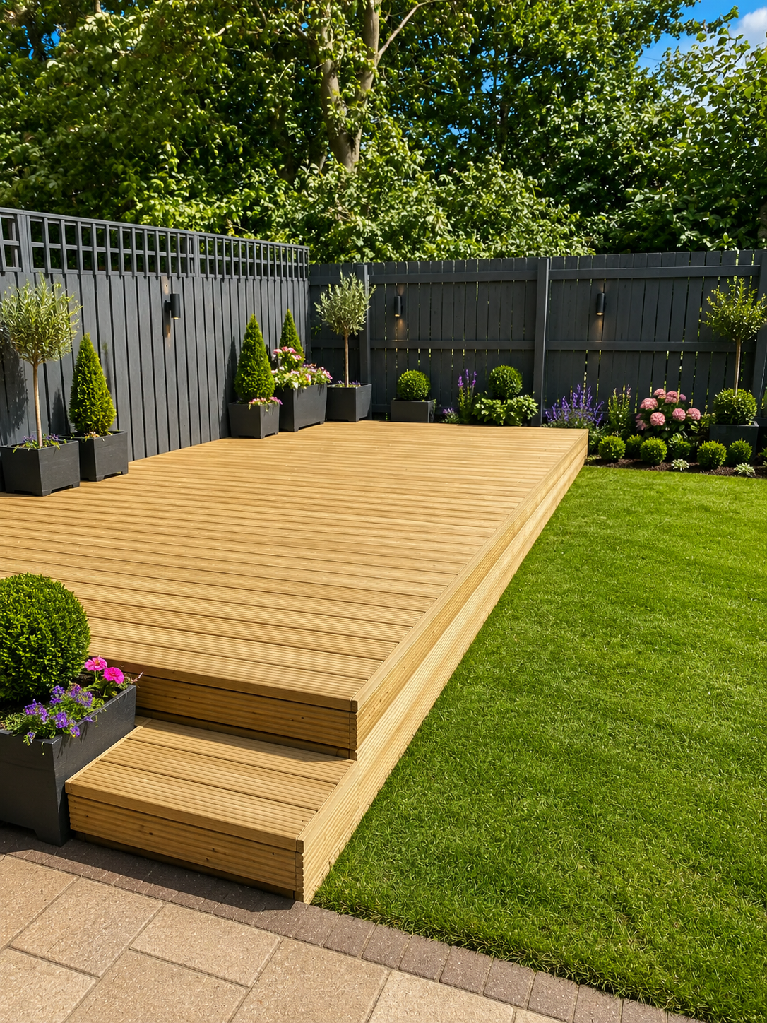 Garden decking installation