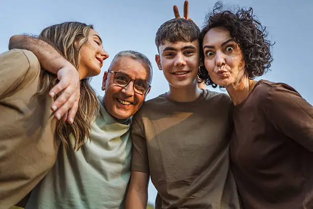 Parents and teens spending time together as a family
