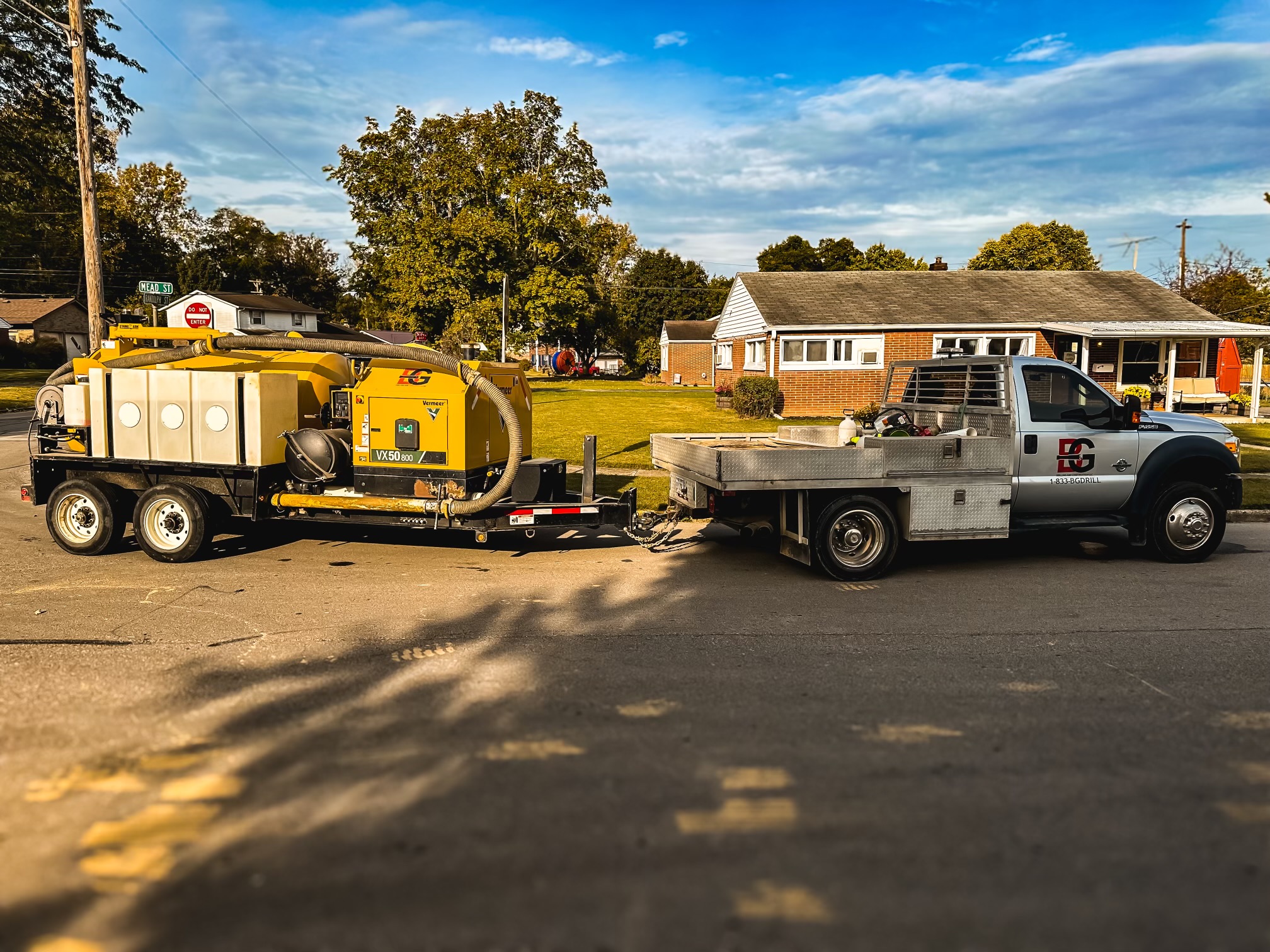 One ton box truck with Directional Drill and Core Drill for Southwest Ohio Underground Installation