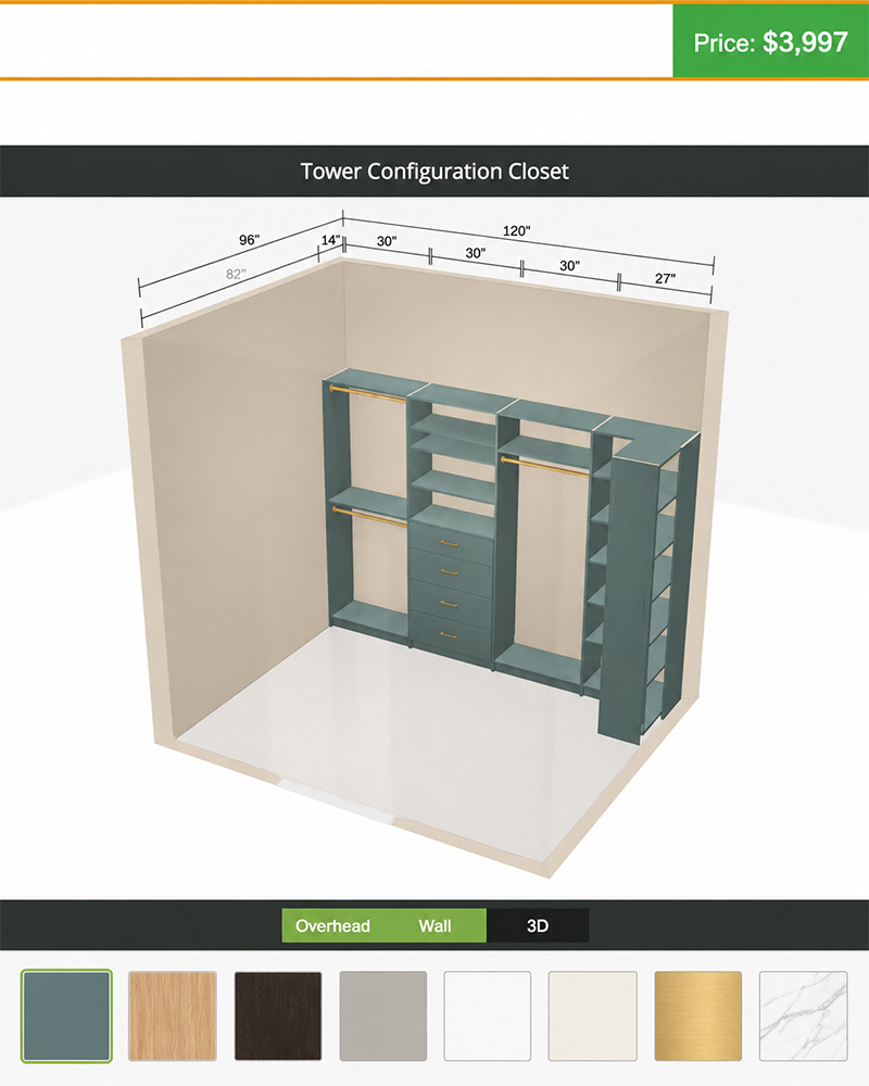 Custom closet system installed by Up Closets of Delaware