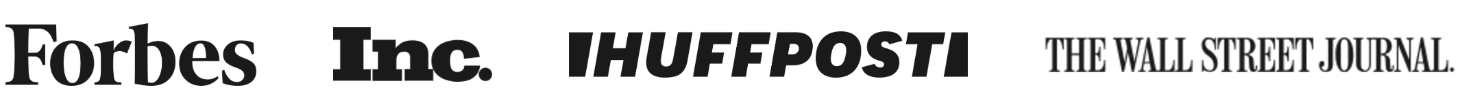 Forbes, Inc., HuffPost and The Wall Street Journal logos.