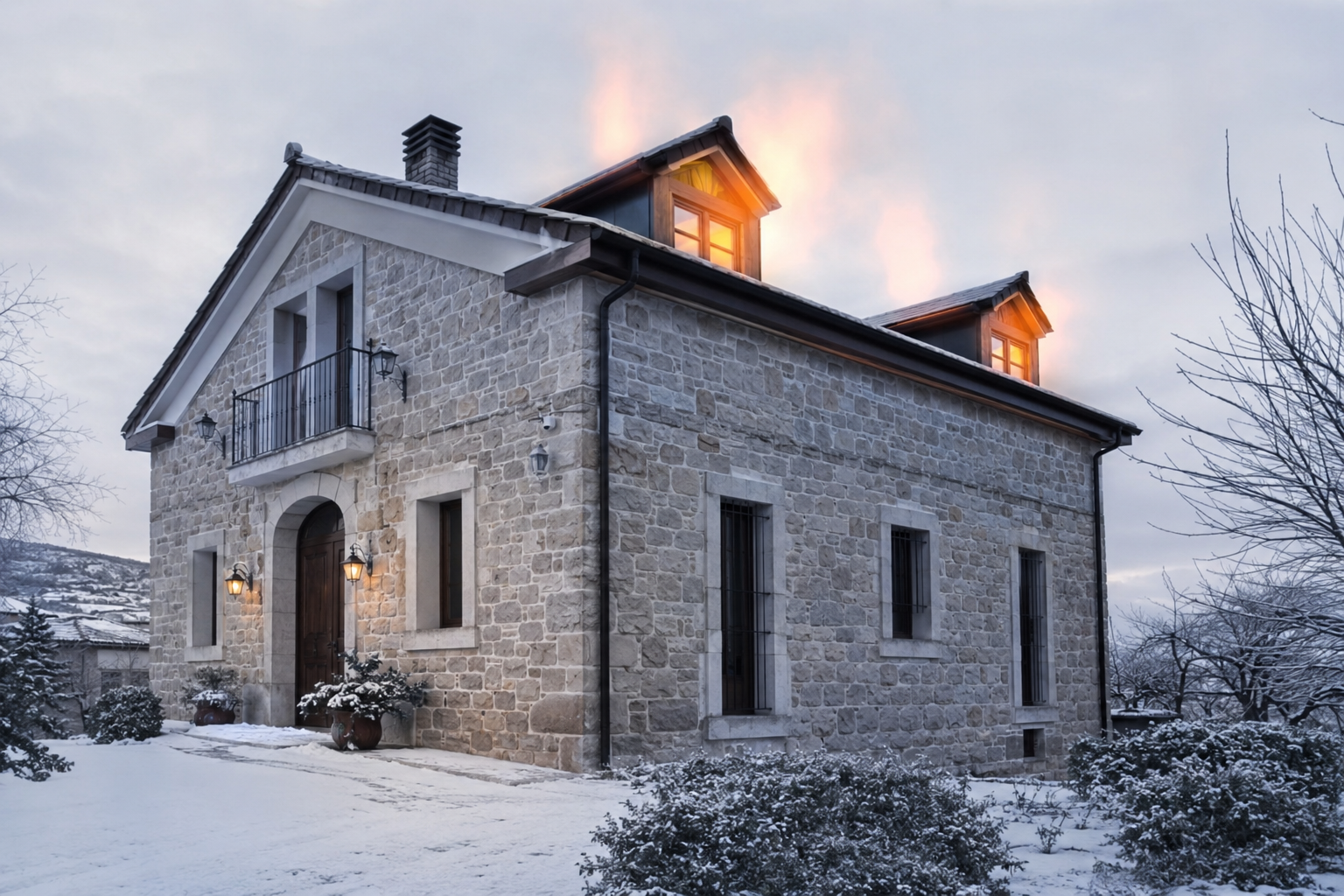 Casa rural en Castilla y León perdiendo calor en invierno, buhardillas sin aislar