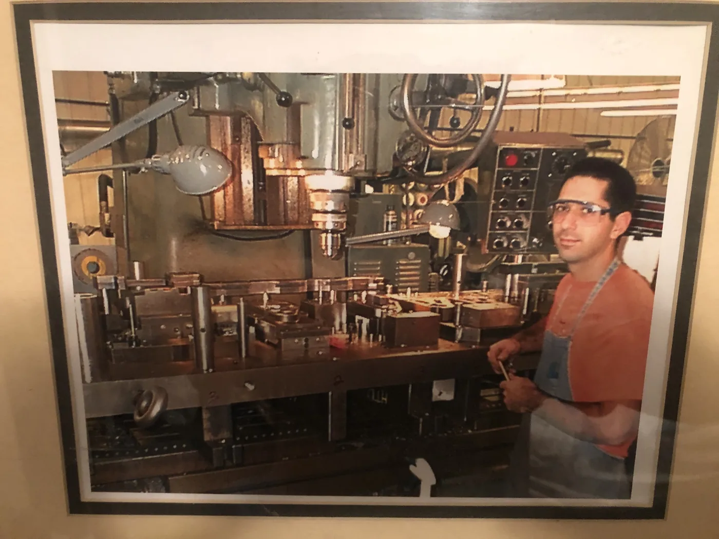 Mark Norton at 23, setting up a die on a boring mill