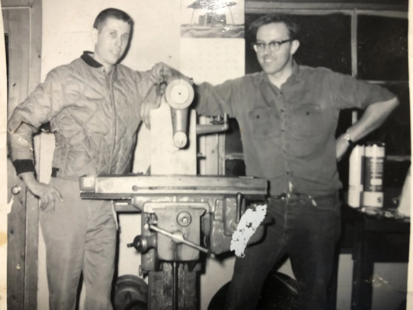 Larry Norton and his partner John Korson in their tool and die shop