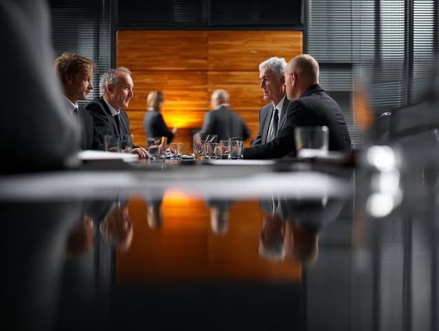 Professionals meeting around a table