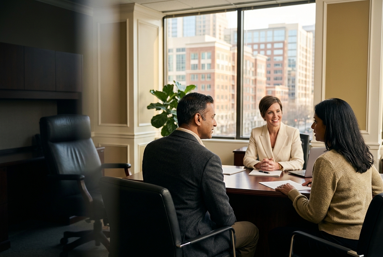 Couple meeting with a financial professional