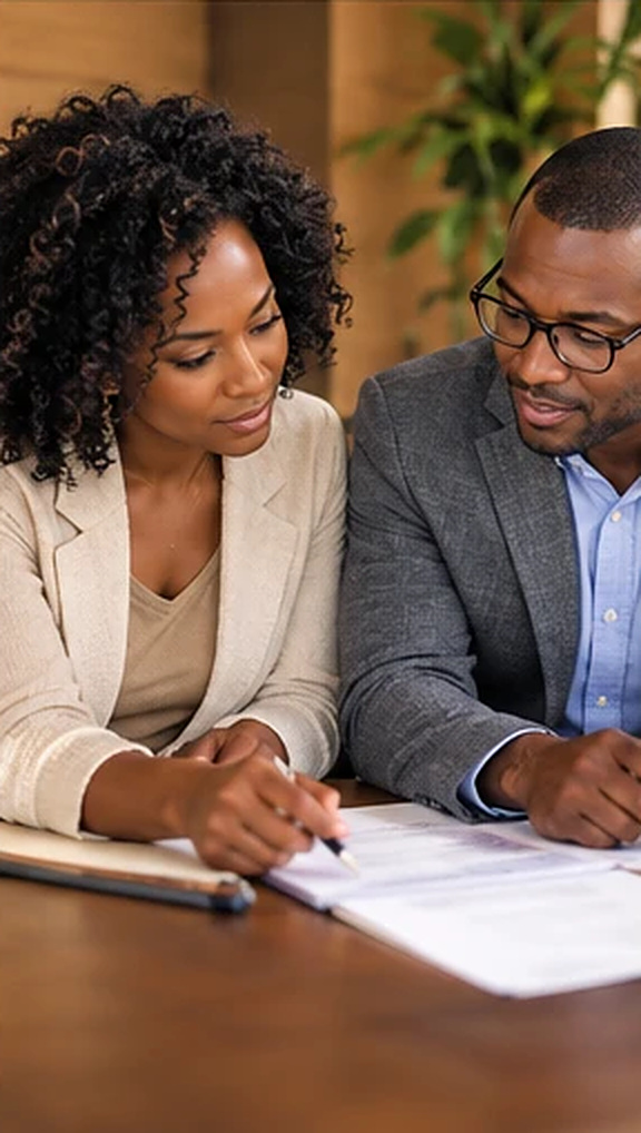 Woman reviewing a tax return with her CPA