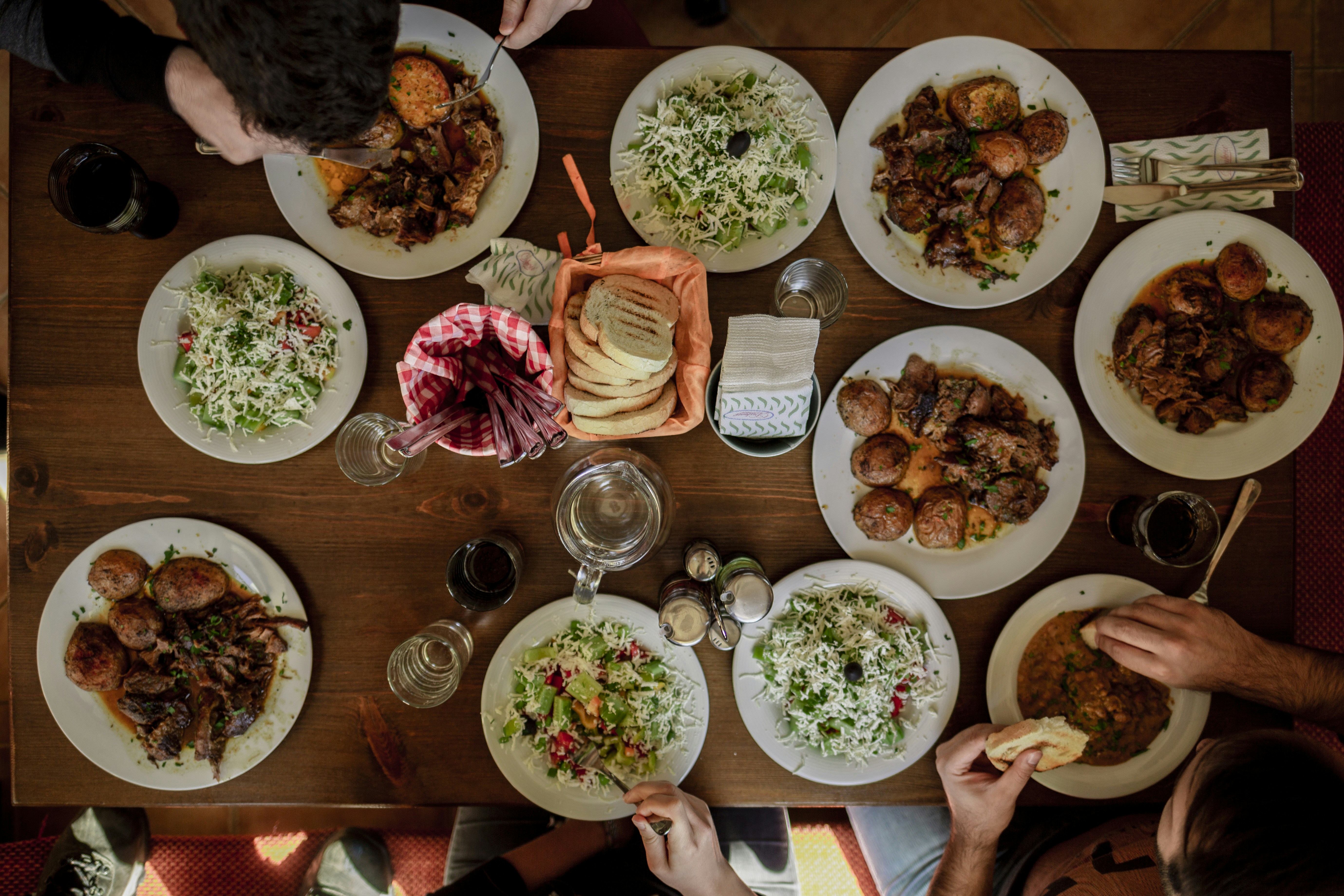 family sitting around the dinner table
