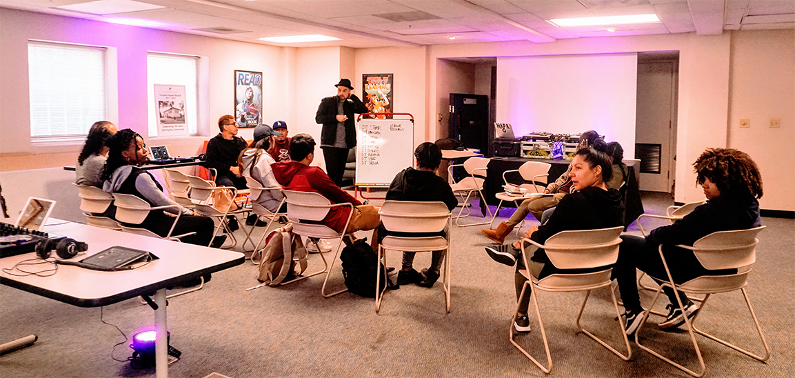 Students in a Start to DJ class