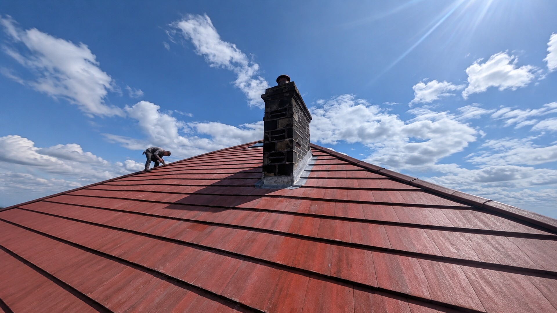 Chimney roofing workmanship