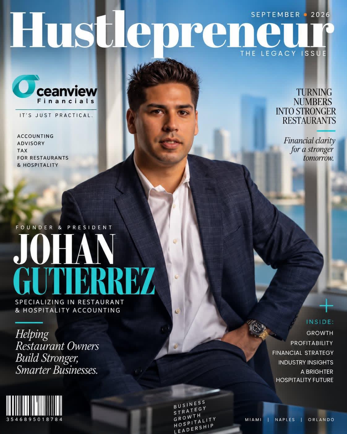 Oceanview Financials founder featured on the cover of Hustlepreneur magazine