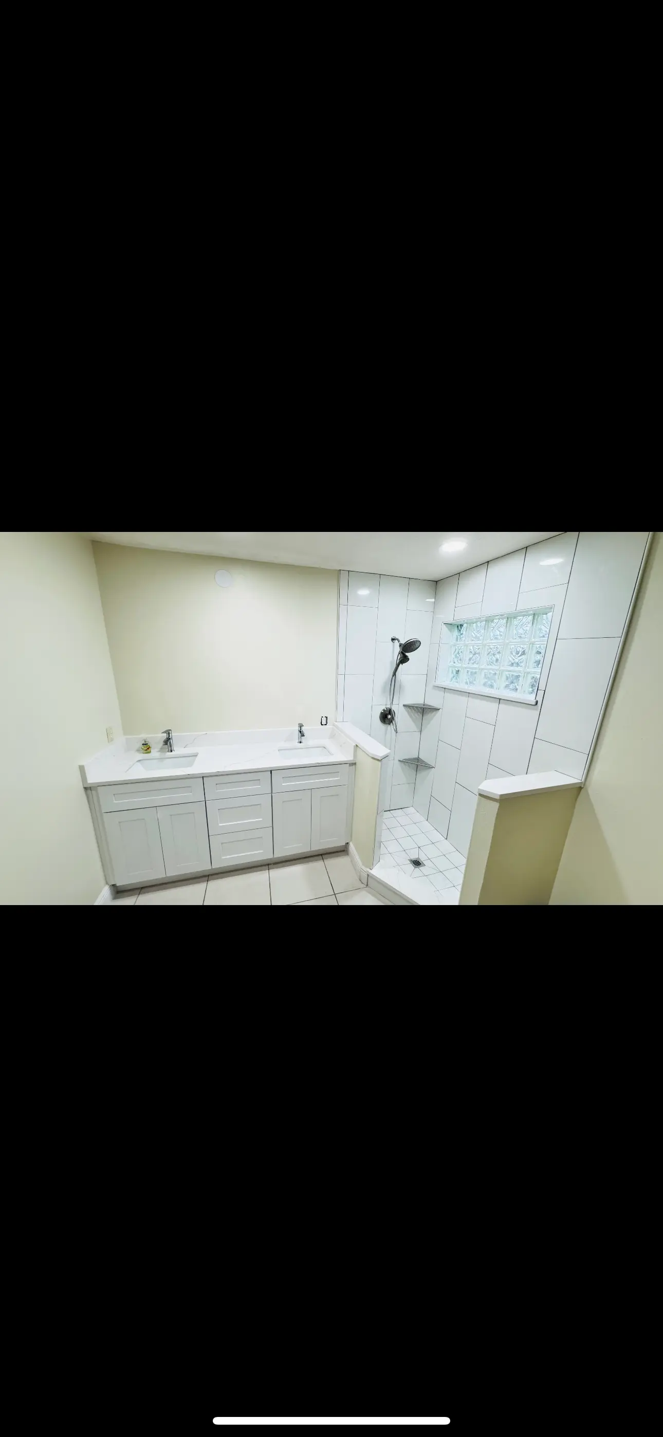 Completed bathroom remodel with modern fixtures Melbourne FL - GC Trusted Builders
