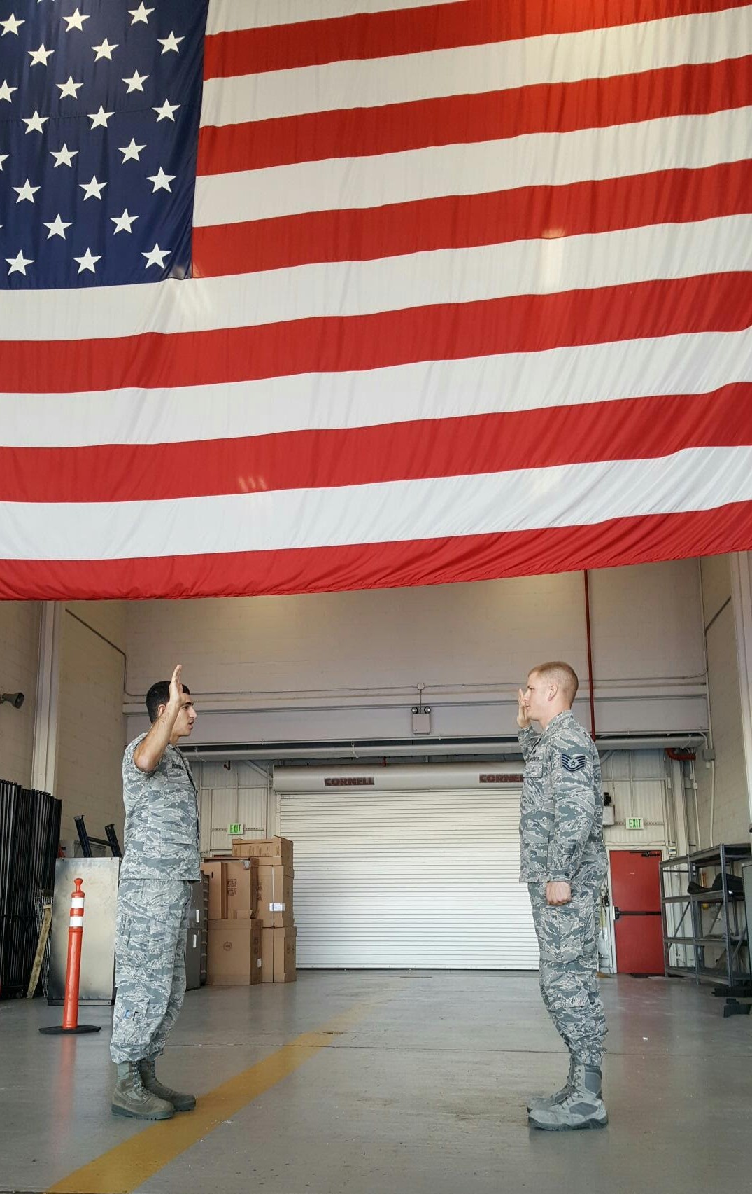 Pictured: Kyle (right) during his time in the USAF