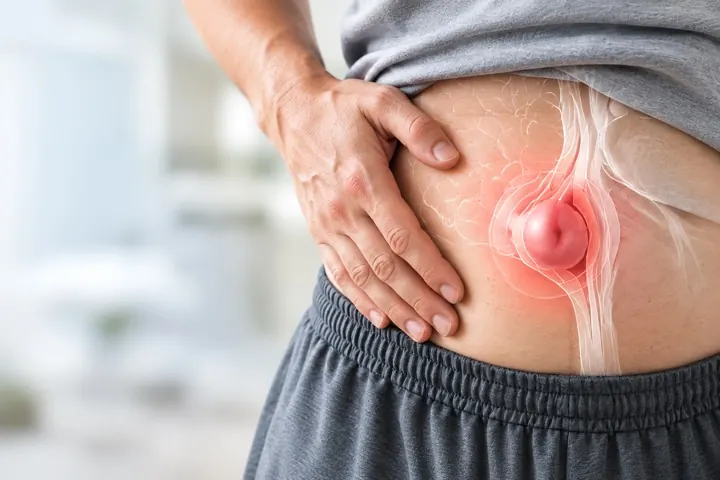 Paciente con molestia en la ingle por una hernia