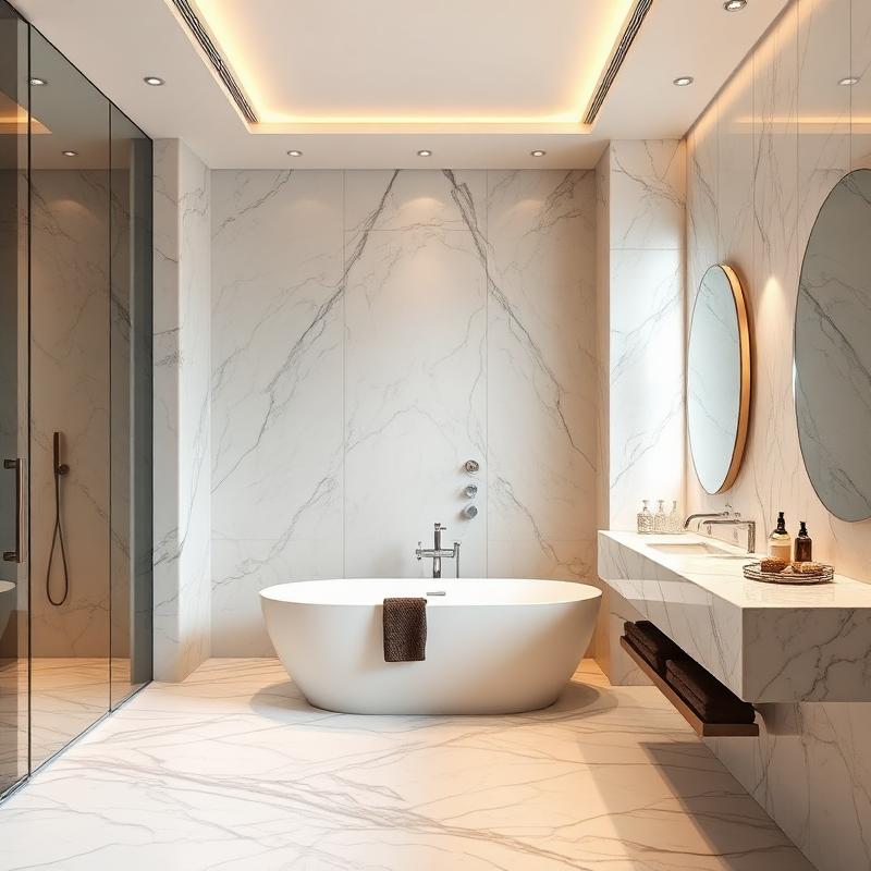 Un intérieur élégant comprenant un canapé crème, un fauteuil gris de style mid-century, une table basse en bois et quatre suspensions dorées devant un mur texturé avec des panneaux cannelés.