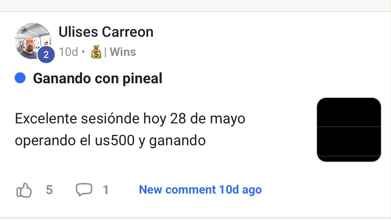 Win real de un miembro de Pineal GEX