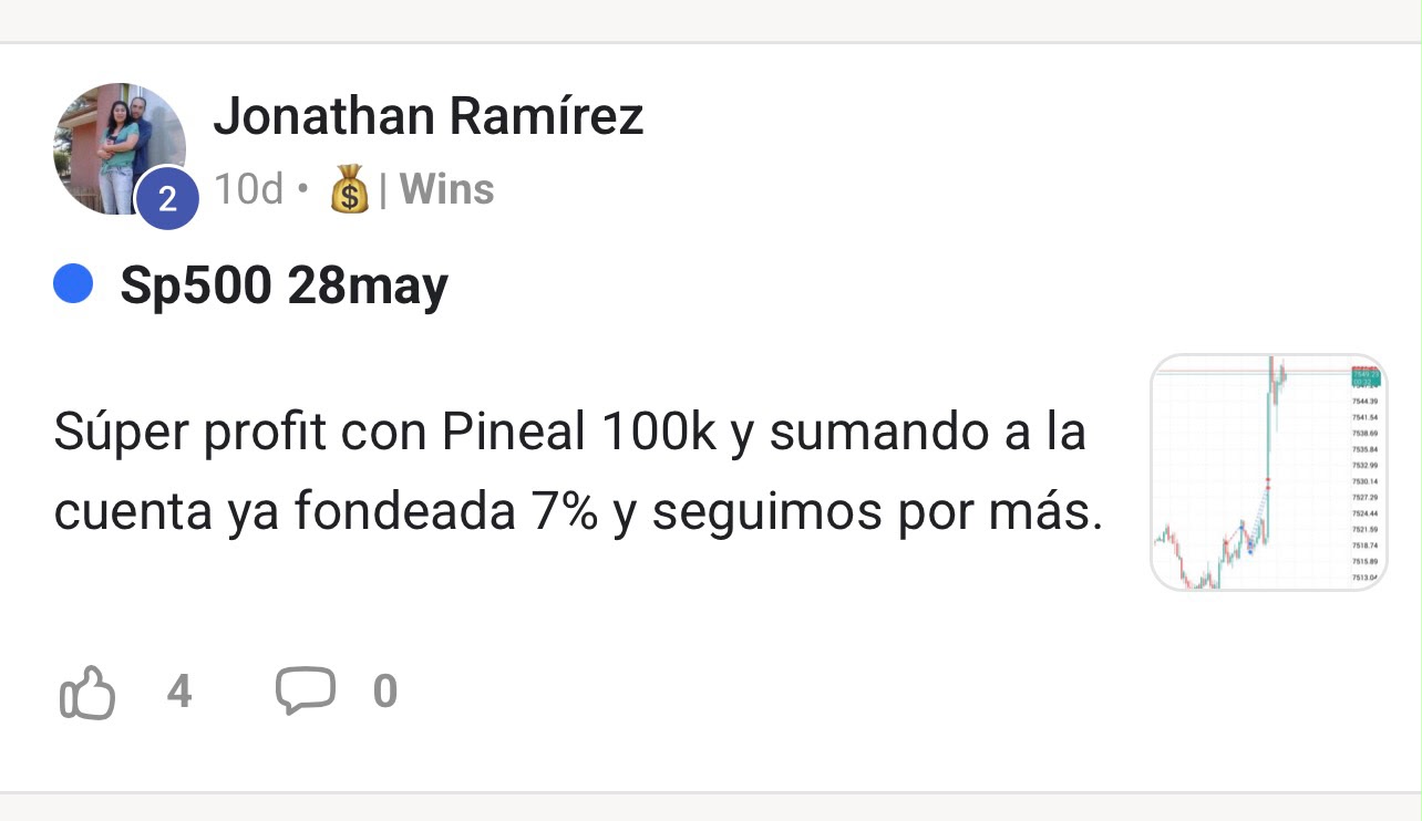 Win real de un miembro de Pineal GEX