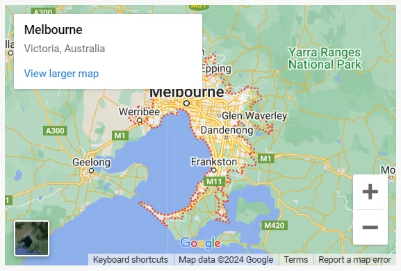 google map of melbourne