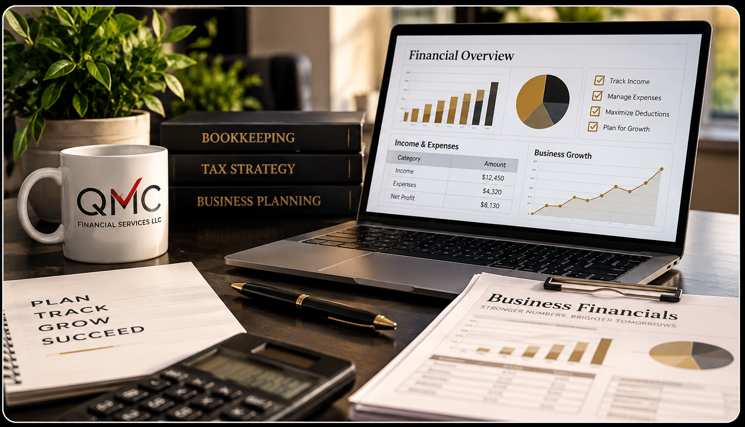 Bookkeeping charts, financial reports, and business financial planning