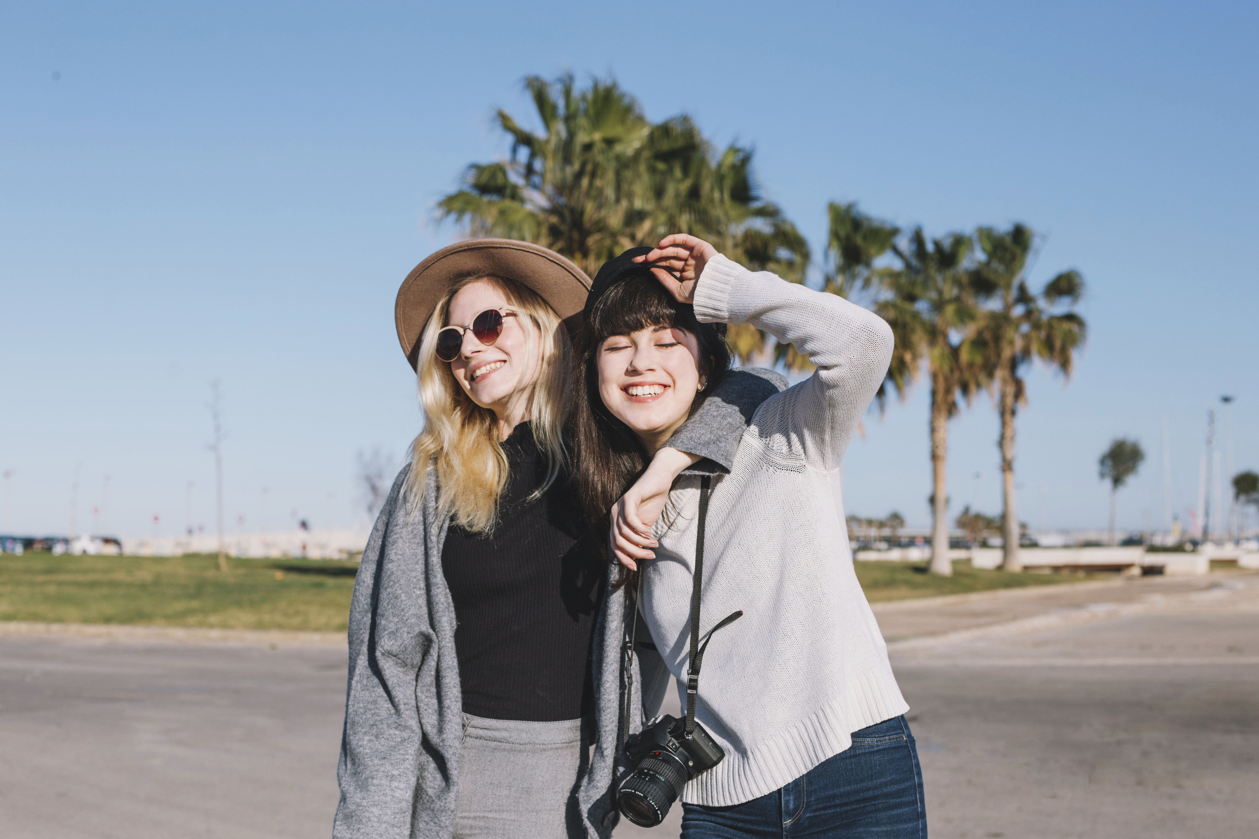 two lesbians dating on a sunny day
