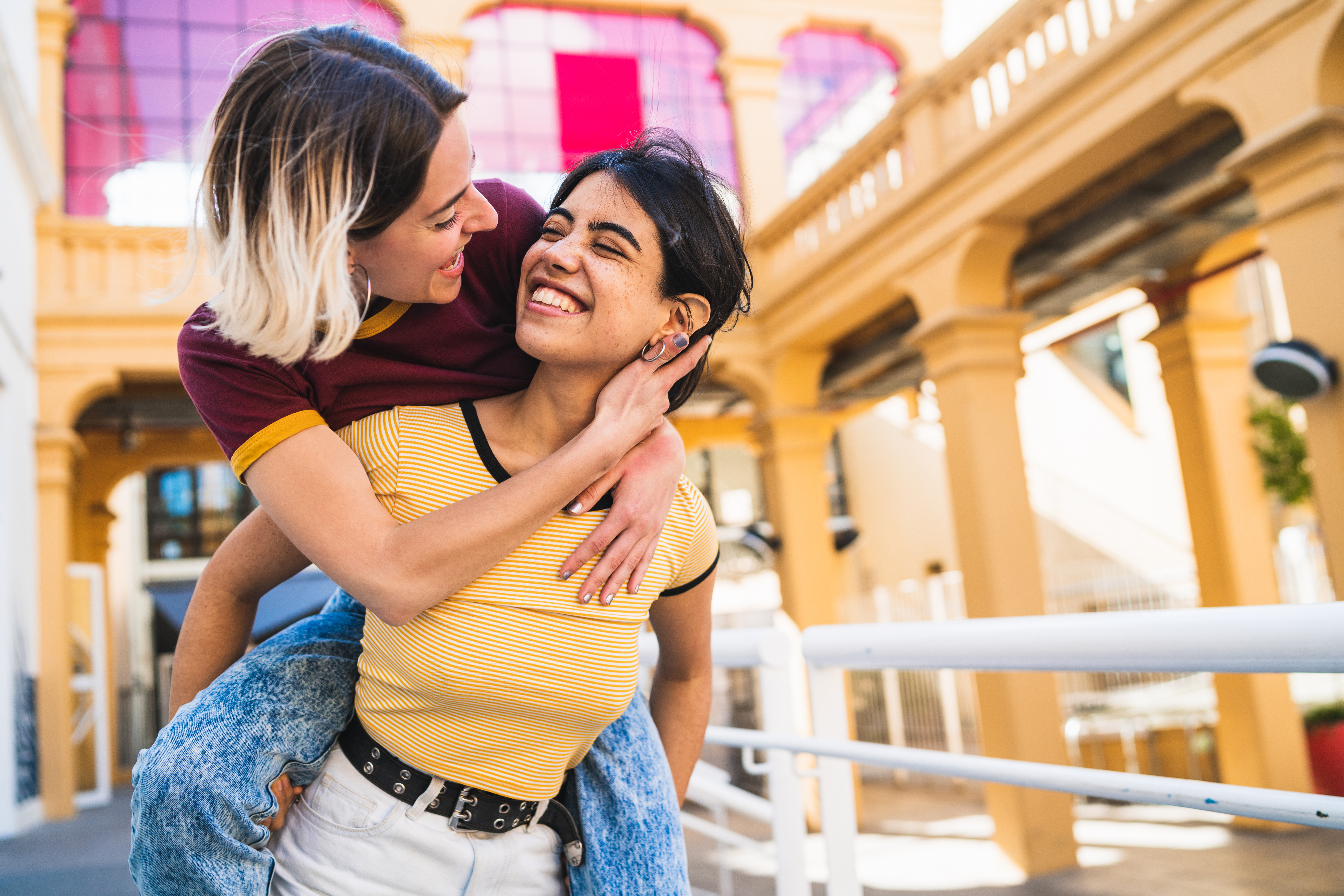 two women deeply in love looking at each other