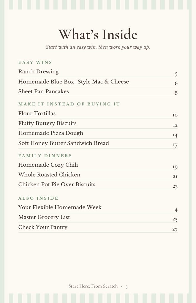 The contents page of Start Here: From Scratch