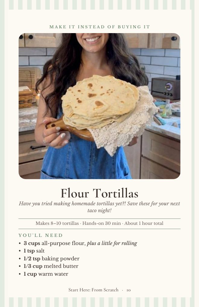 The Flour Tortillas recipe page