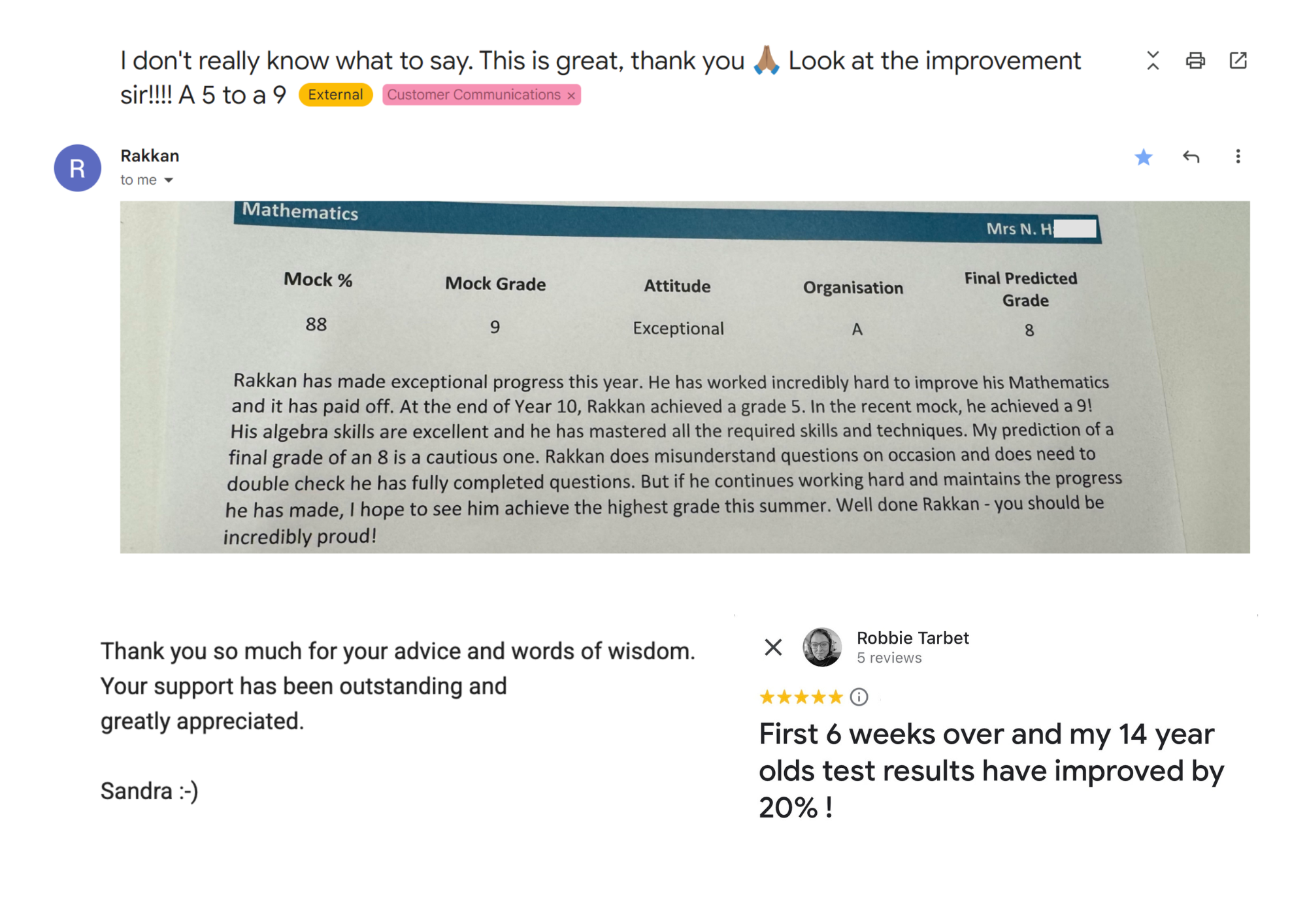 Parent testimonial