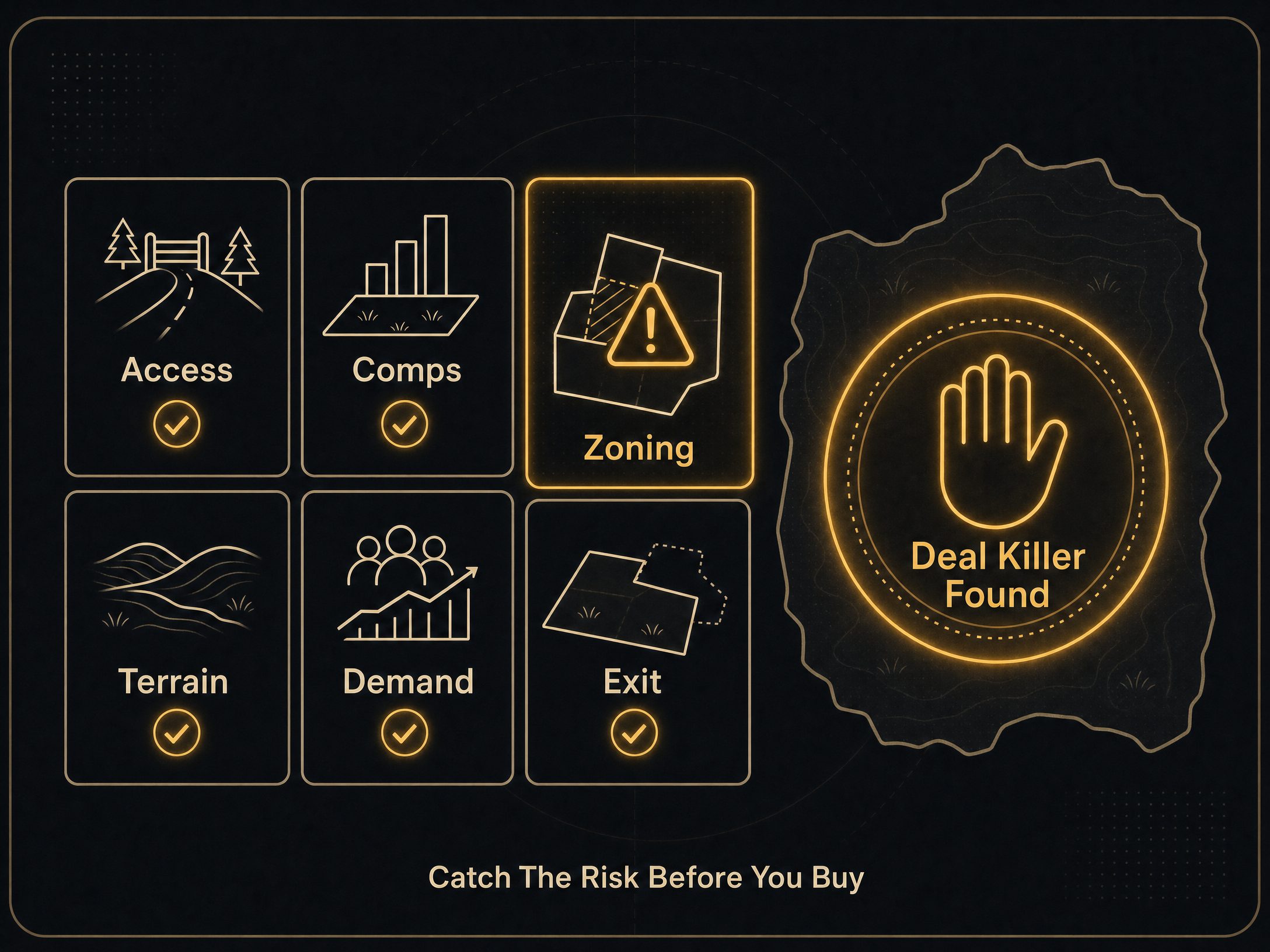 Day 6 deal-killer checklist covering access, comps, zoning, terrain, demand, and exit