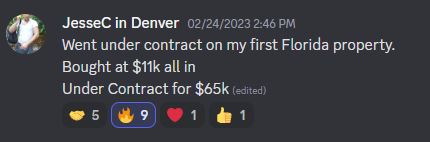 JesseC in Denver's first Florida land deal: bought for $11K and under contract for $65K