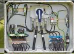 Solar combiner box wiring photographed during reinstall