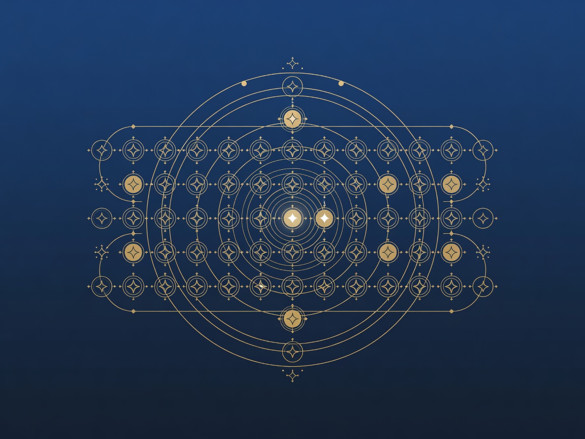 Engraved instrument panel with one alert node glowing among agent-transcript nodes and radar orbit rings