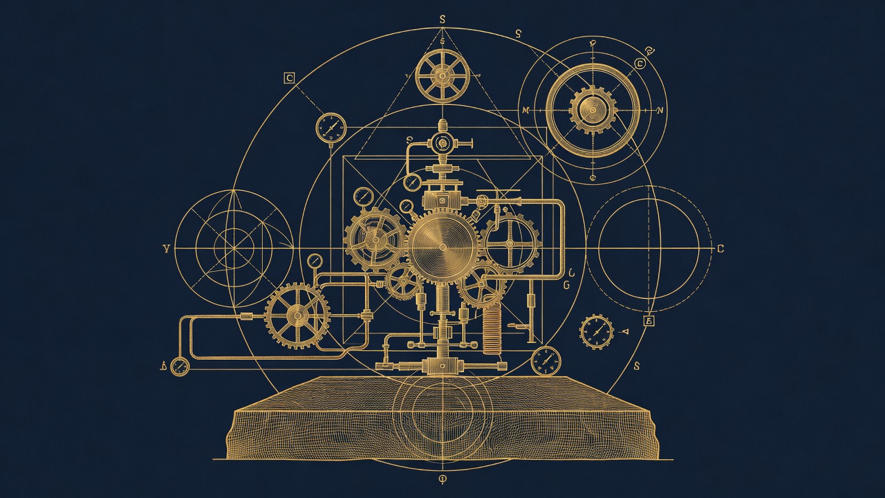 Brand line-engraving illustration