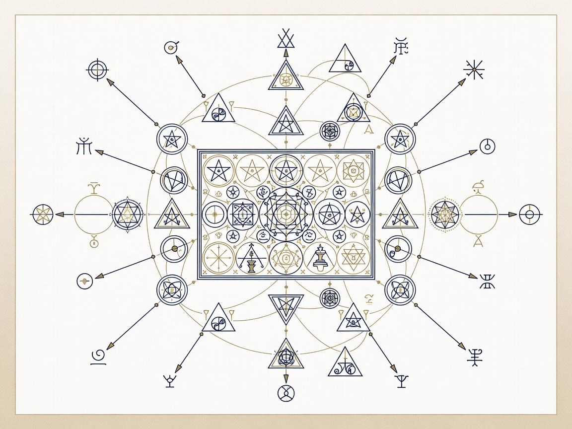 Engraved constellation of self-contained skill nodes orbiting a shared-state tablet with spokes reaching external systems, depicting a composable plugin architecture