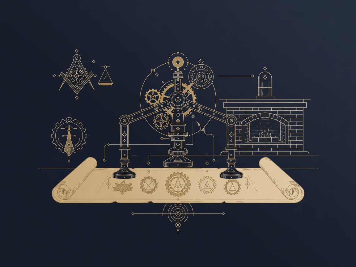 An engraved clockwork contract press stamping five seals onto a single scroll before a furnace is lit, representing terms to negotiate before training