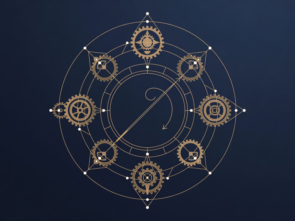 A calibration dial drifting off true with a loop returning it to the mark.