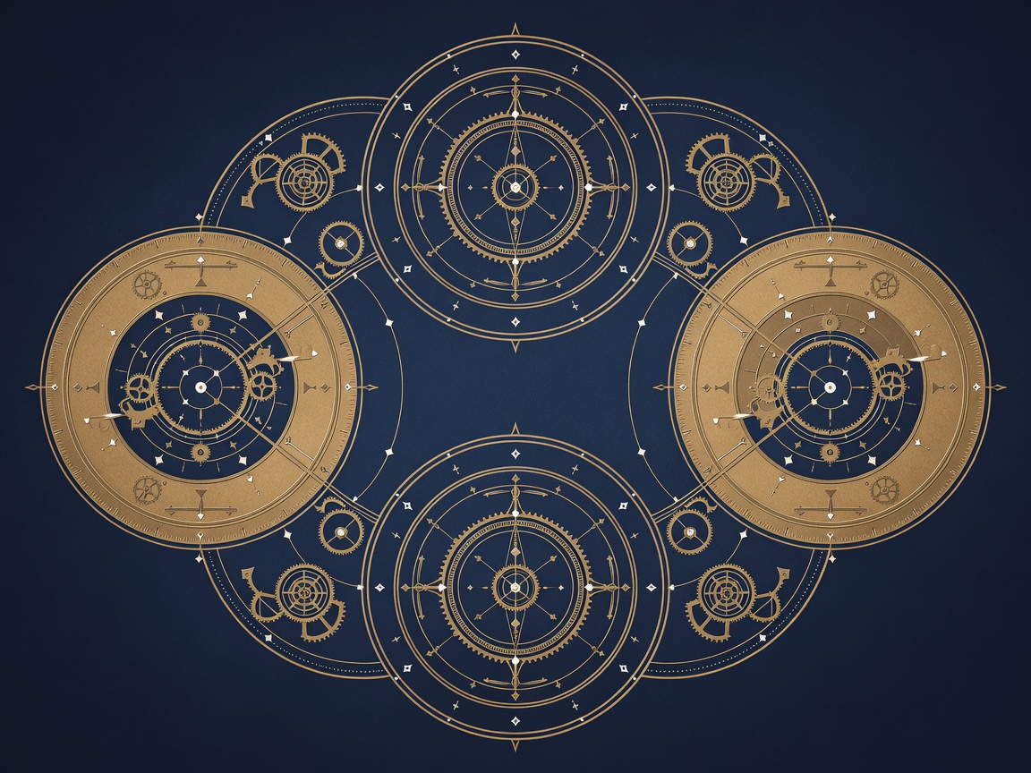 Four engraved rotating dials on one plate, showing sovereignty as a spectrum of control rather than a single locked gate