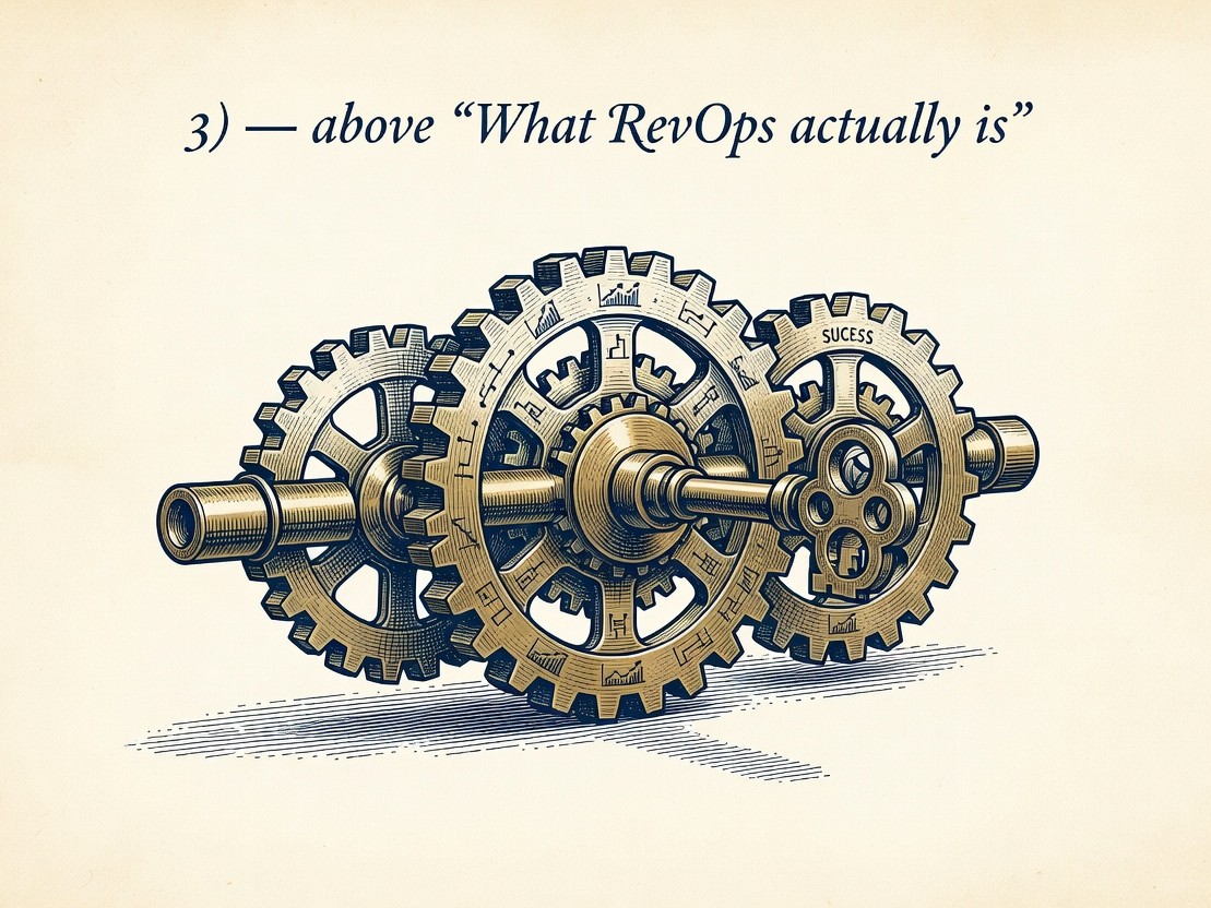 three separate engraved gears fused onto one central axle turned by a single brass key, fine navy strokes, symbolizing one ow