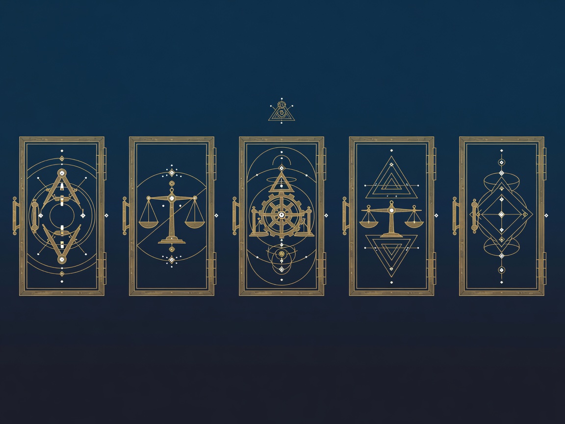 A row of five engraved vault doors with every handle on the far side of the wall, representing hosted fine-tuning across the major providers