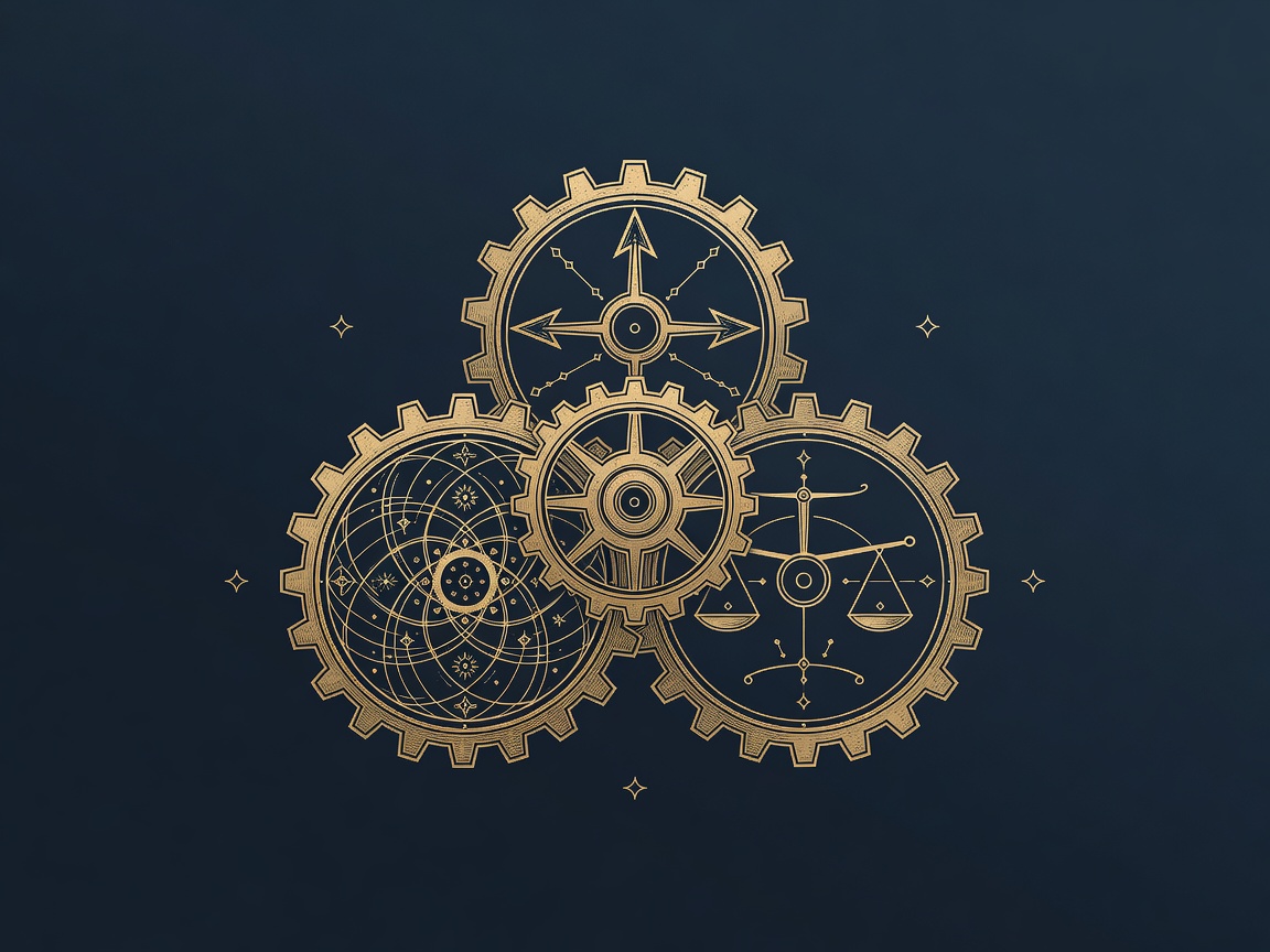 Three interlocking gears for handoff, data and SLA meshed into one wheel, representing operations owning lead routing