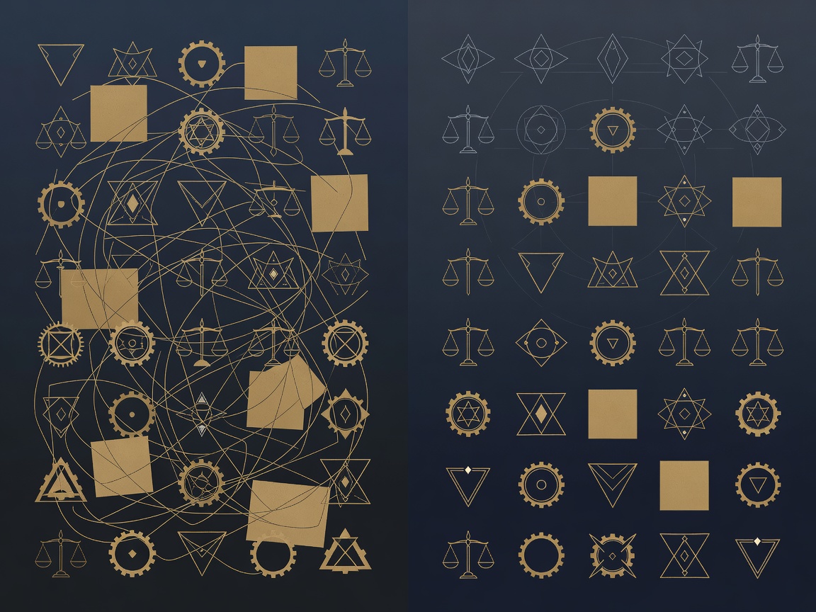 A murky tangled data swamp on the left resolving into a clean navigable data catalog grid with a semantic layer overlay on the right