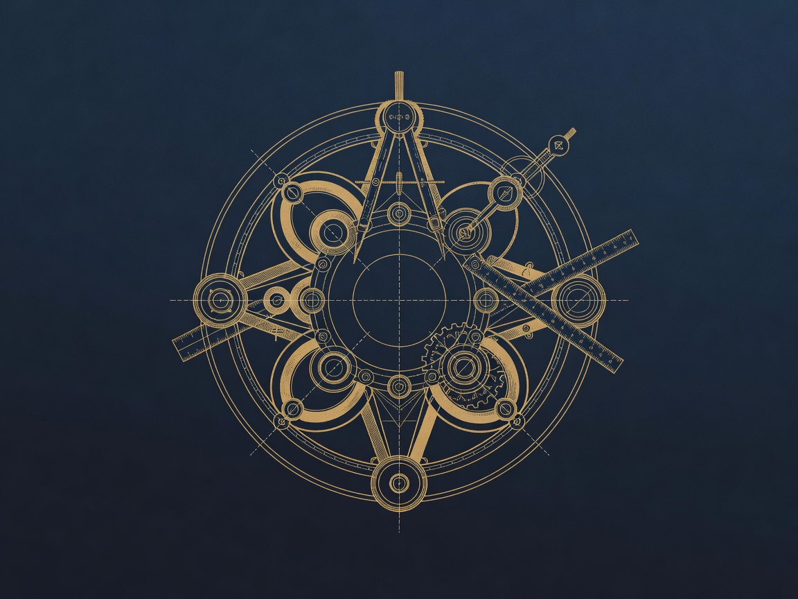A drafting compass inspecting the joints between systems, representing evaluating vendors on integration.