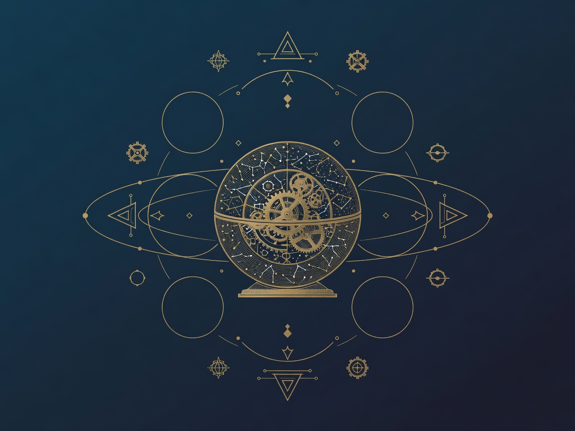 Sealed engraved brass sphere with frozen constellation patterns and locked internal gearwork, representing a language model's knowledge frozen at its training cutoff