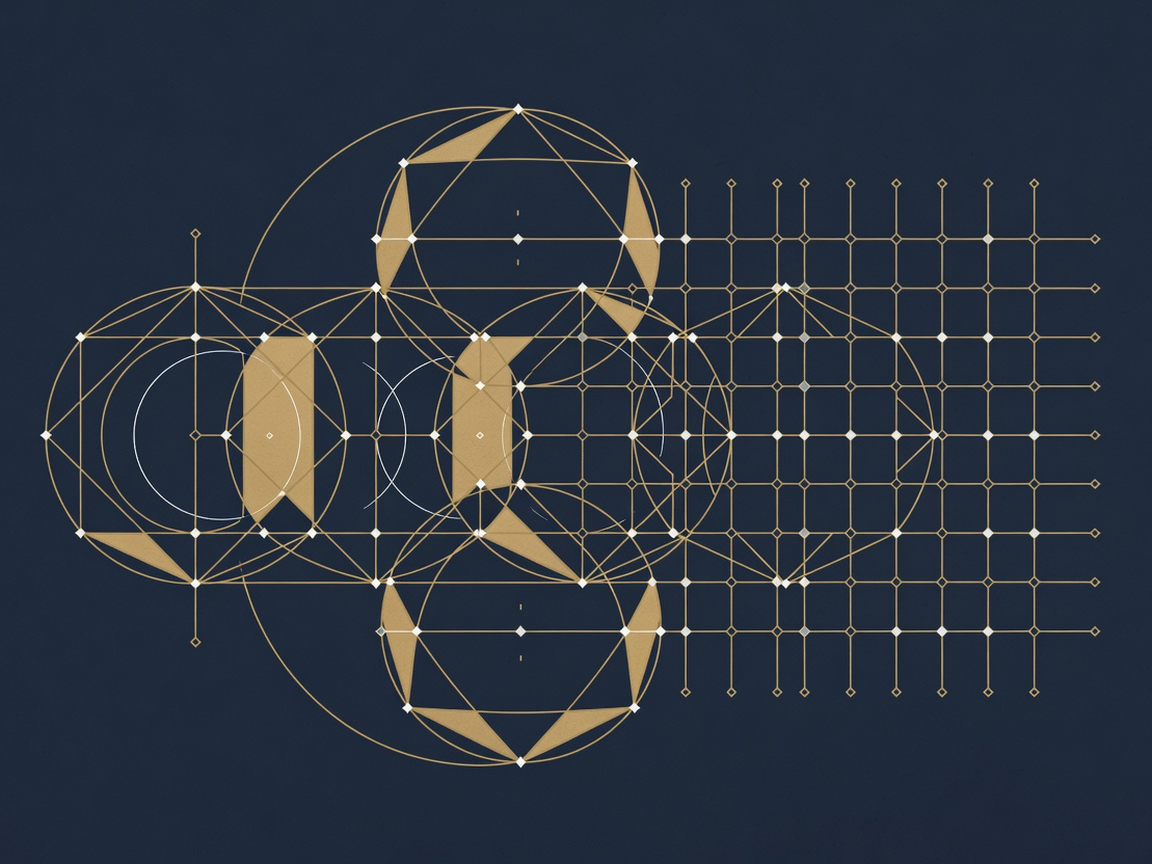 Duplicate geometric shapes merging into one clean form beside an ordered grid, illustrating data deduplication and structuring