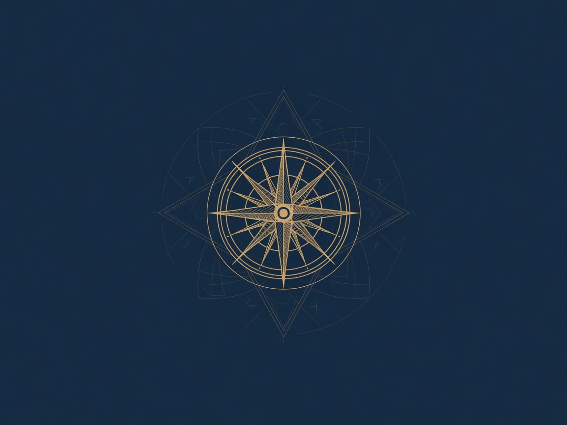Ghosted geometric forms surfacing toward a compass rose, representing shadow AI becoming visible without surveillance