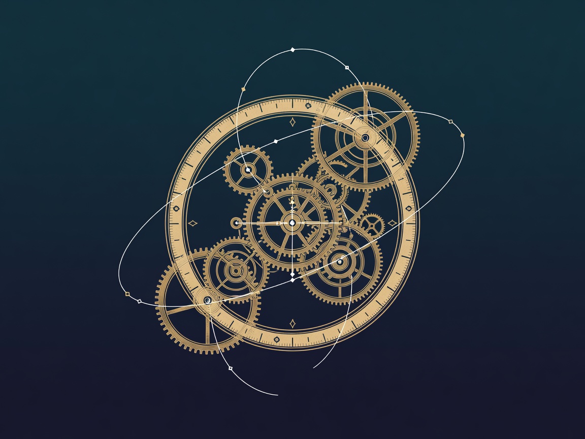 An orrery dial being rebalanced with gears mid-swap on a calibrated review ring.