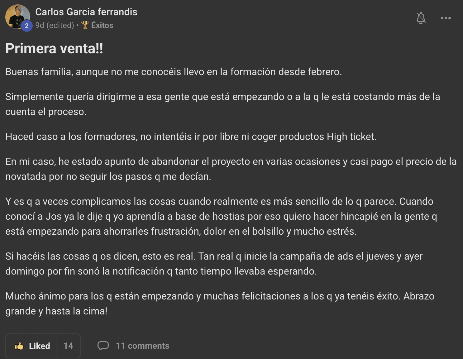 Testimonio de alumno Socios Ecom