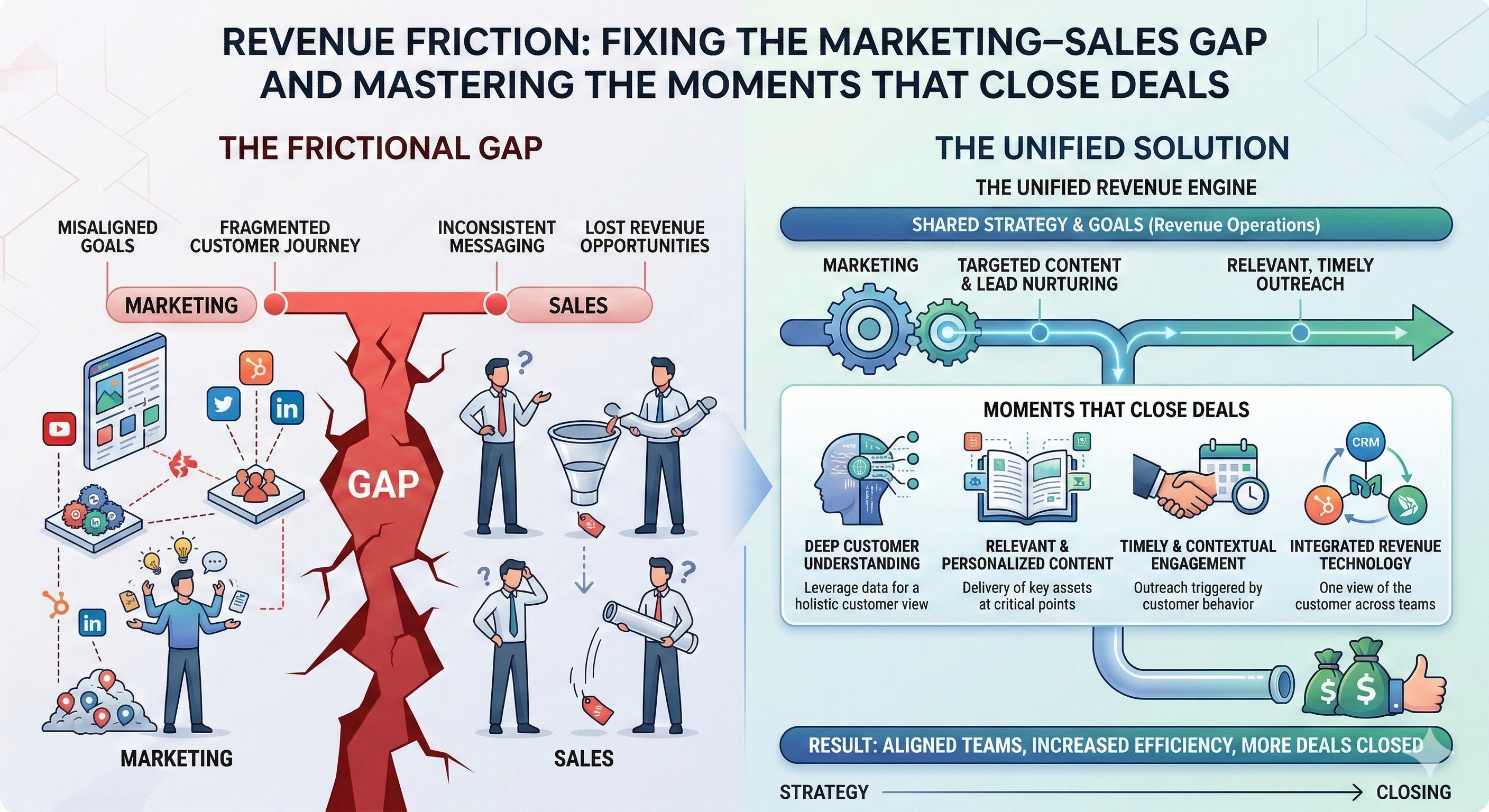 Revenue Friction: Fixing the Marketing–Sales Gap and Mastering the Moments That Close Deals