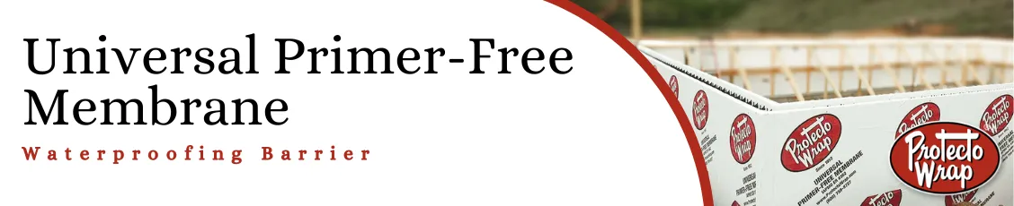 Universal Primer-Free membrane is compatible with and will adhere to most construction surfaces, wood, concrete, CMU block, OSB, plywood, glass mat exterior sheathing products, foam insulation board, ICF and metal